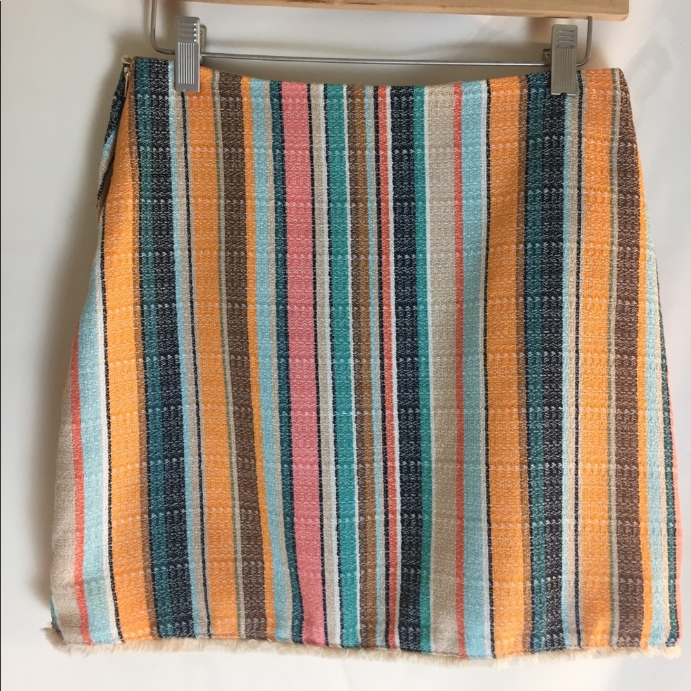 Flirty Striped Fringe-Trim Skirt